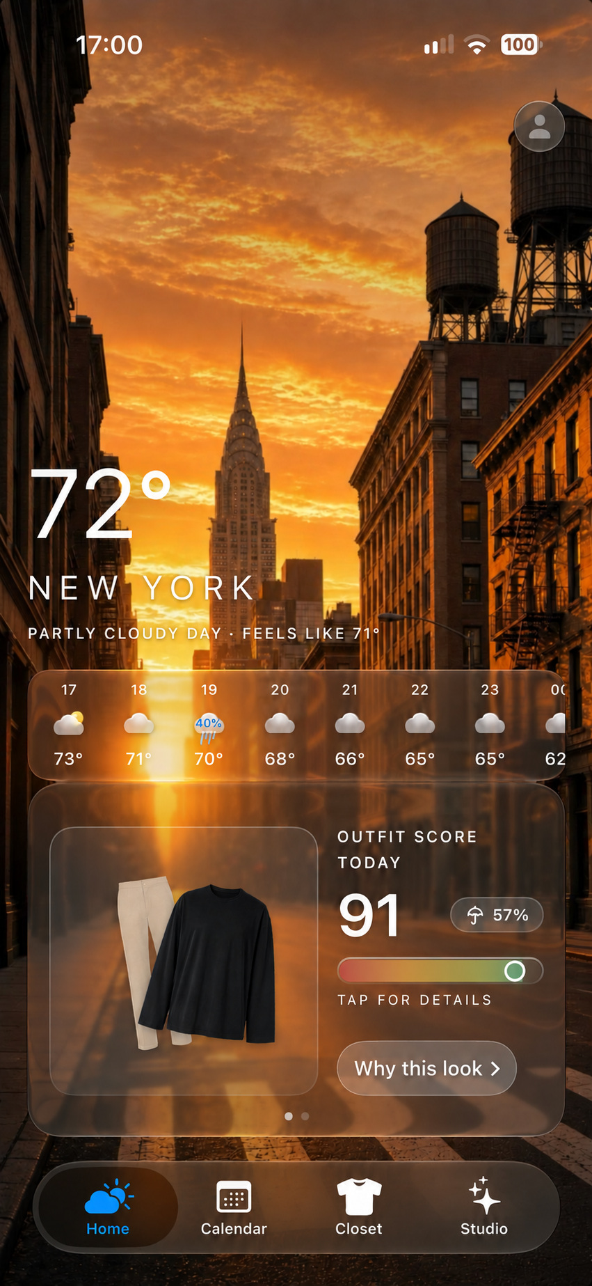 New York weather and a recommended outfit in NOT JUST WEATHER