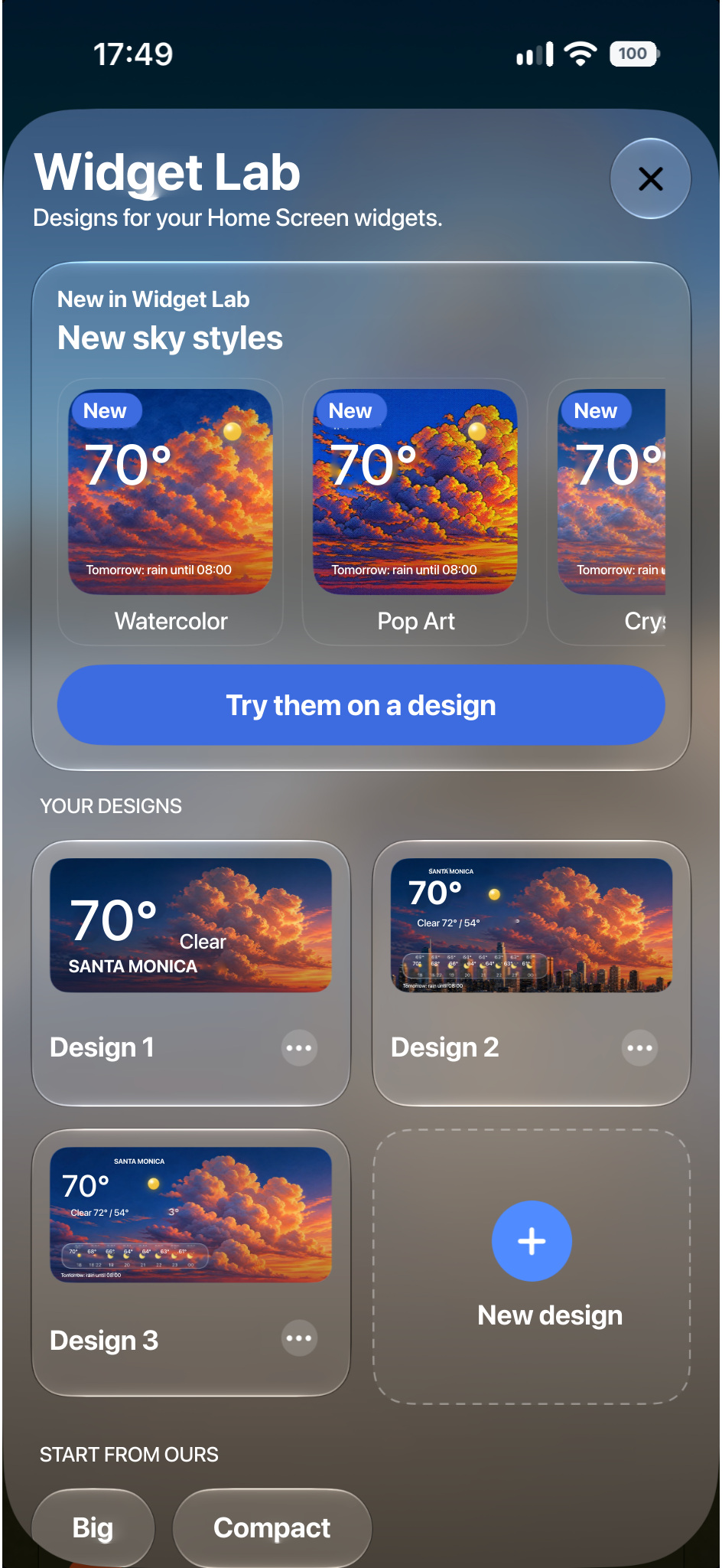Widget Lab in NOT JUST WEATHER